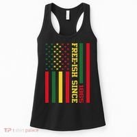 Freeish Since 1865 Juneteenth Black History Flag African Women's Tank Top thumb 0