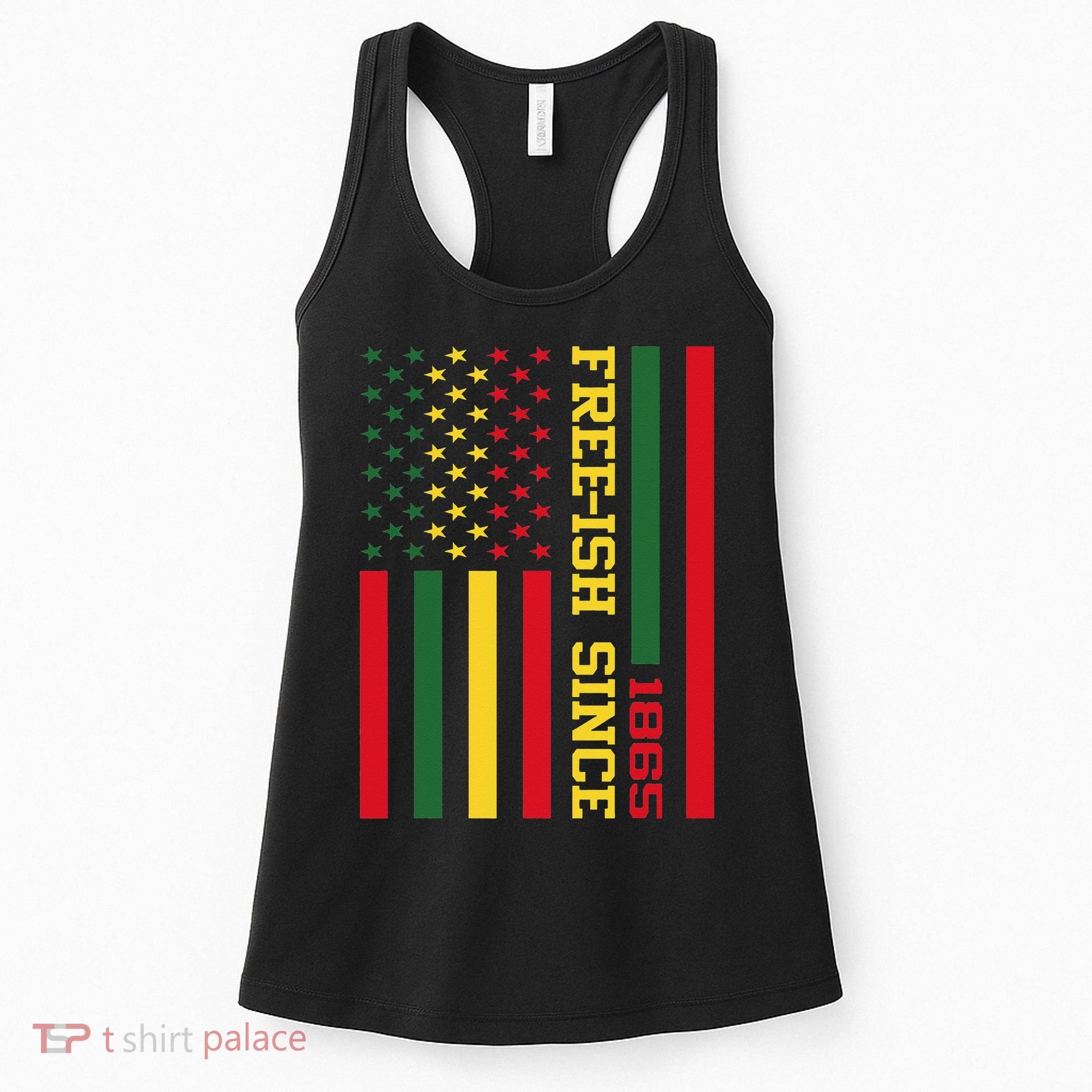 Freeish Since 1865 Juneteenth Black History Flag African Women's Tank Top