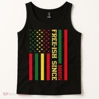 Freeish Since 1865 Juneteenth Black History Flag African Tank Top thumb 2
