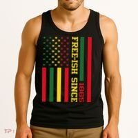 Freeish Since 1865 Juneteenth Black History Flag African Tank Top thumb 3
