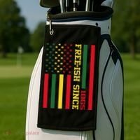 Freeish Since 1865 Juneteenth Black History Flag African Golf Towel thumb 2