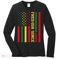 Freeish Since 1865 Juneteenth Black History Flag African Women's Long Sleeve Shirt thumb 0