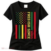 Freeish Since 1865 Juneteenth Black History Flag African Women's T-Shirt thumb 0