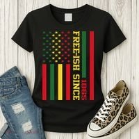 Freeish Since 1865 Juneteenth Black History Flag African Women's T-Shirt thumb 3