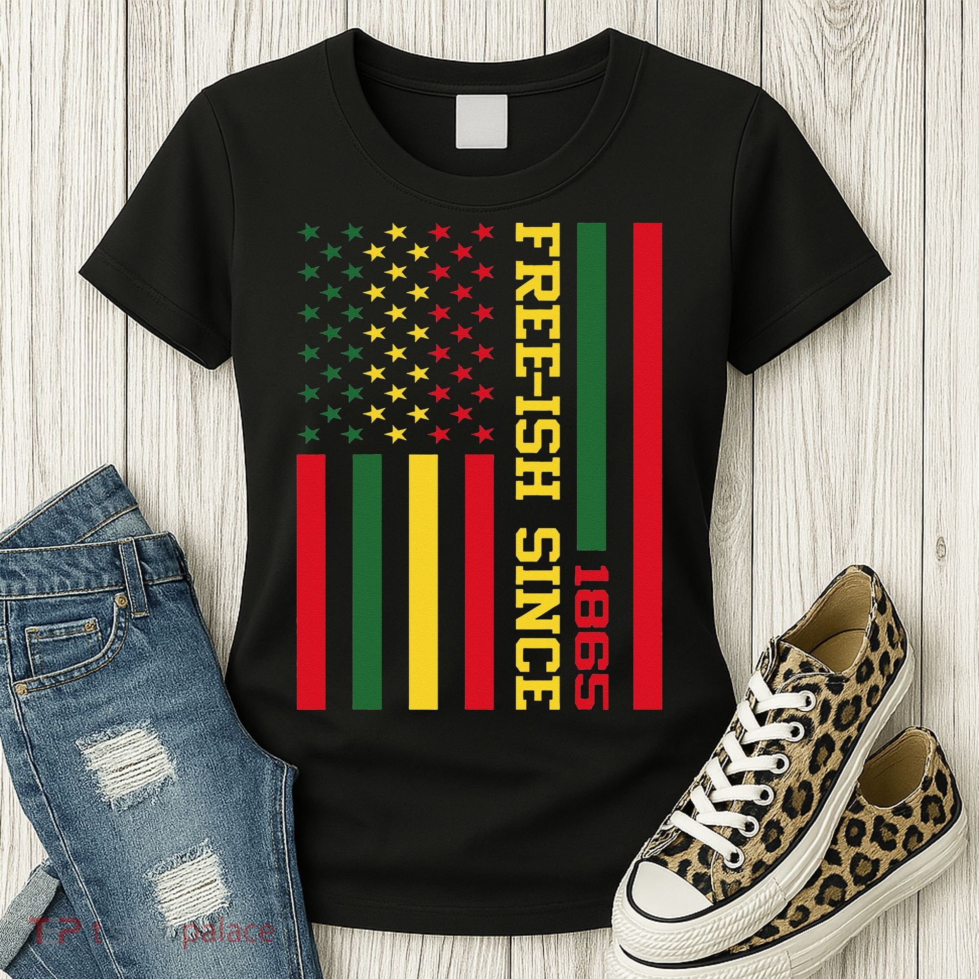Freeish Since 1865 Juneteenth Black History Flag African Women's T-Shirt