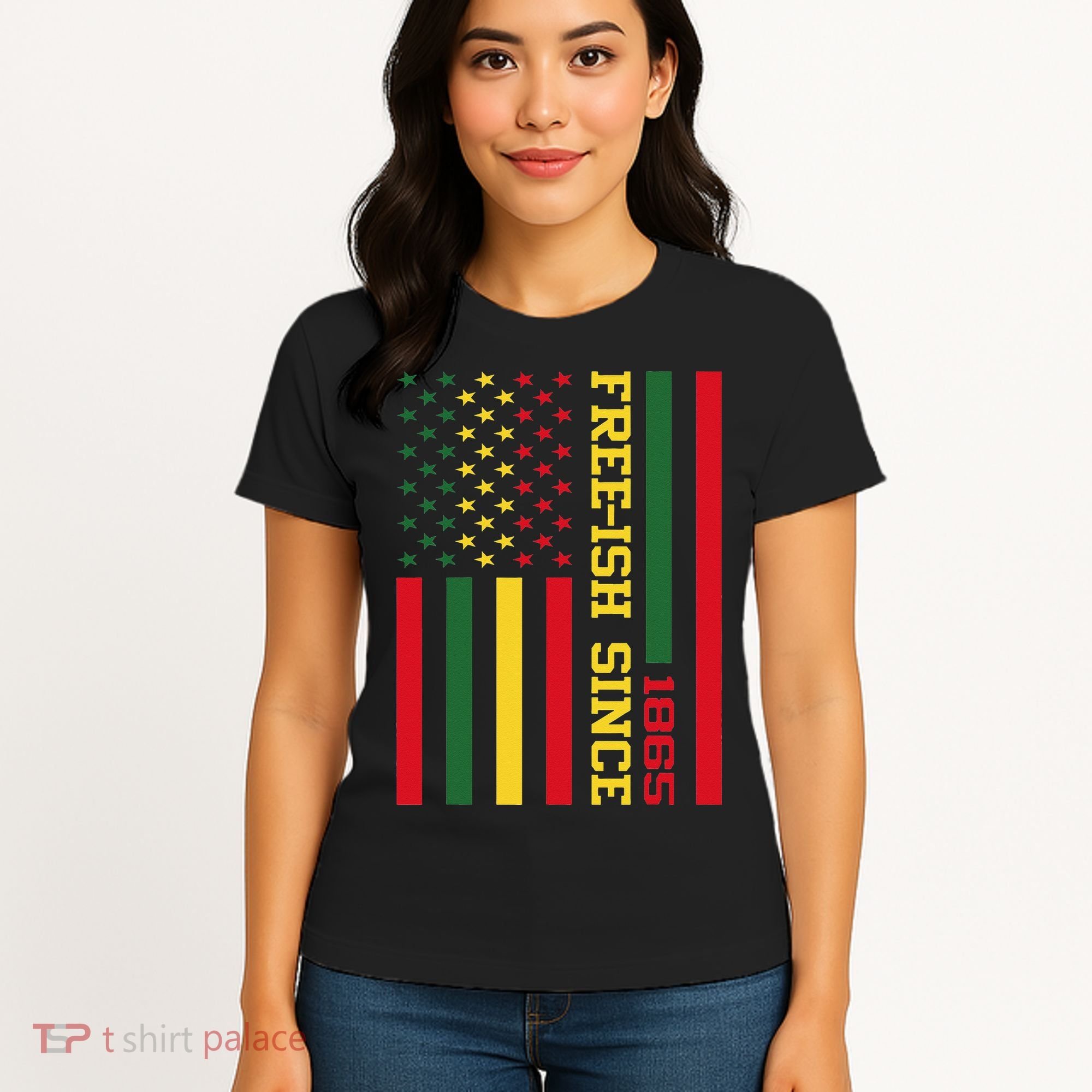 Freeish Since 1865 Juneteenth Black History Flag African Women's T-Shirt