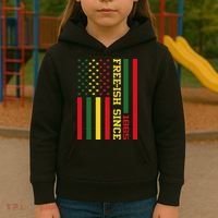 Freeish Since 1865 Juneteenth Black History Flag African Kids Hoodie thumb 3
