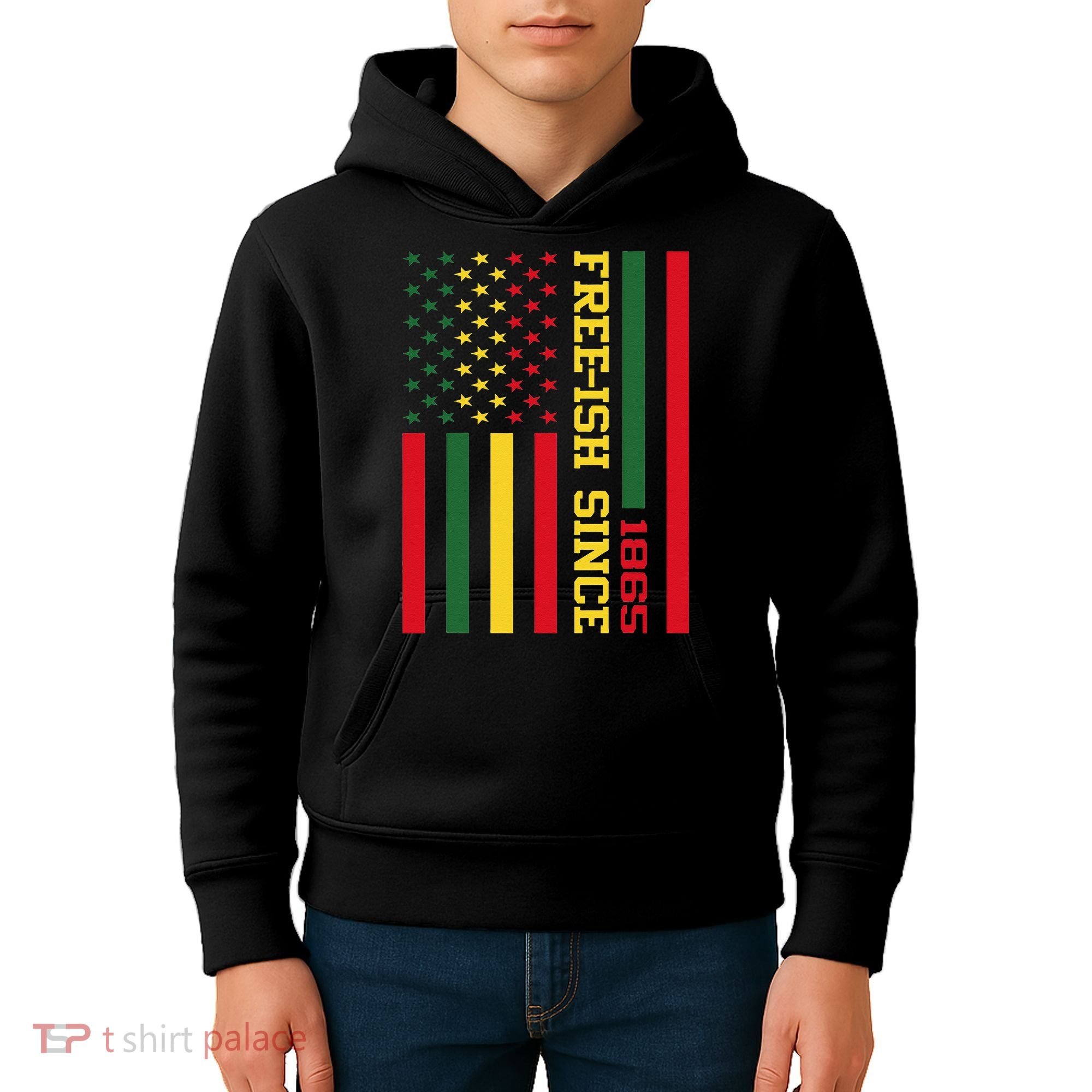 Freeish Since 1865 Juneteenth Black History Flag African Kids Hoodie
