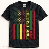 Freeish Since 1865 Juneteenth Black History Flag African Kids Tie-Dye T-Shirt thumb 0