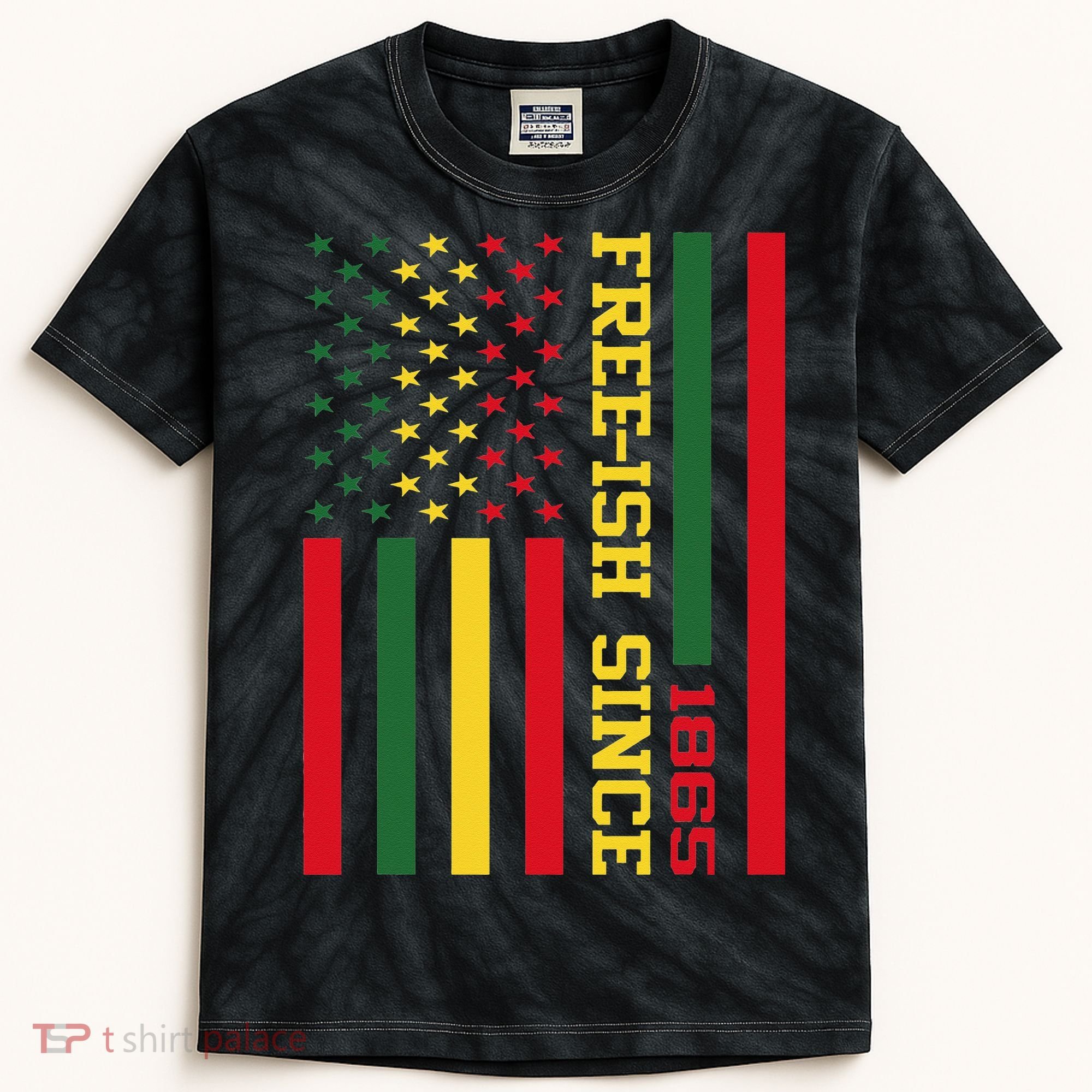 Freeish Since 1865 Juneteenth Black History Flag African Kids Tie-Dye T-Shirt