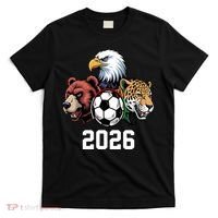 Football Soccer 2026 Mascots USA Canada Mexico Fan T-Shirt thumb 0