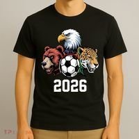 Football Soccer 2026 Mascots USA Canada Mexico Fan T-Shirt thumb 3