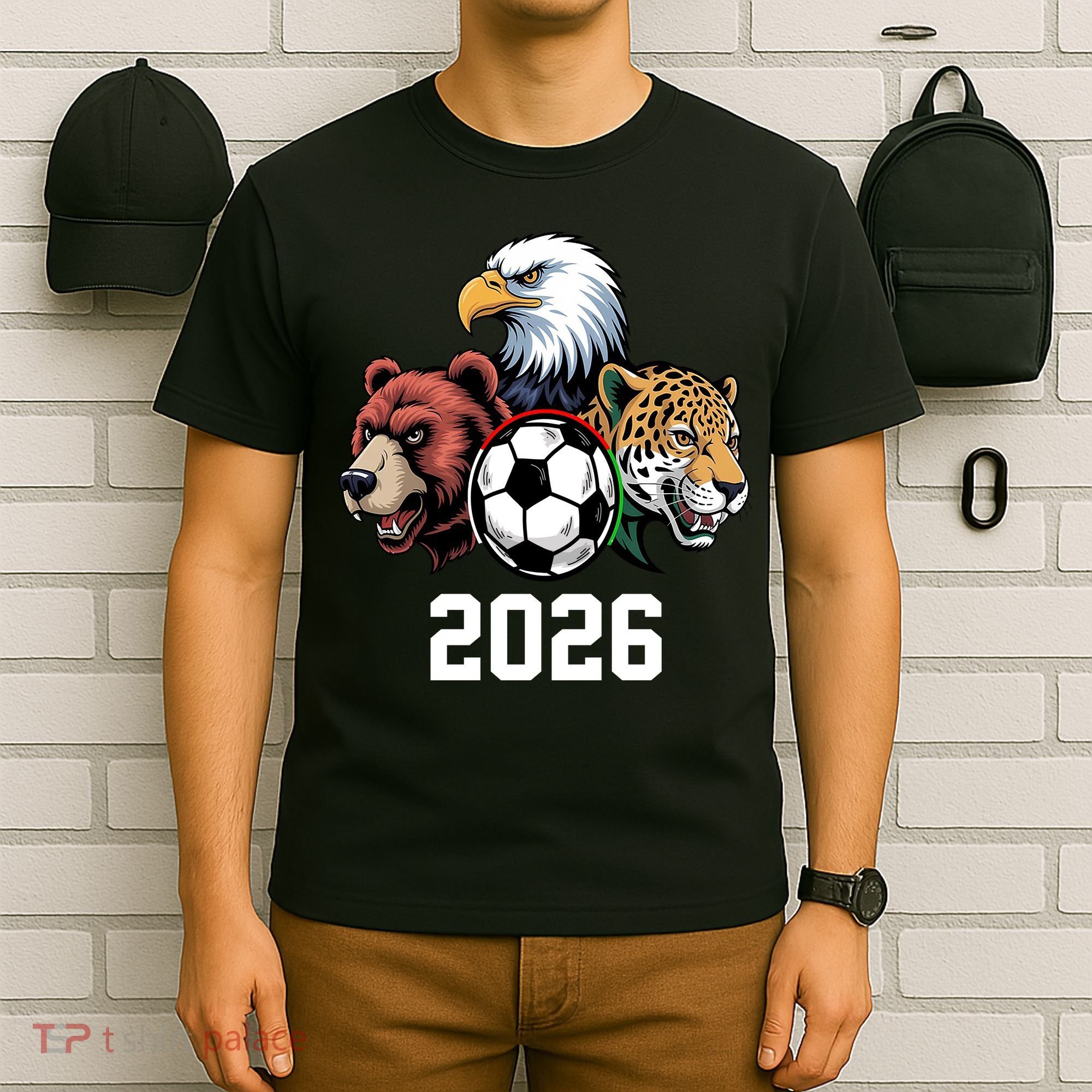 Football Soccer 2026 Mascots USA Canada Mexico Fan T-Shirt