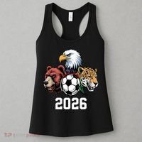 Football Soccer 2026 Mascots USA Canada Mexico Fan Women's Tank Top thumb 3