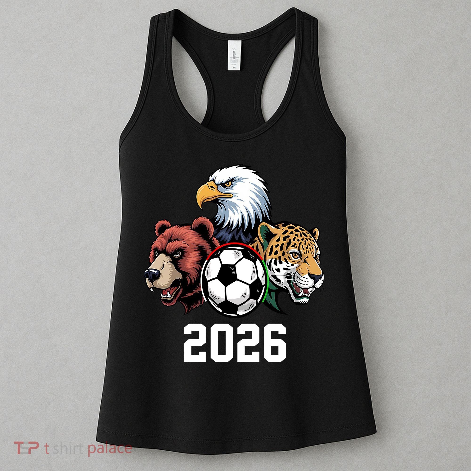 Football Soccer 2026 Mascots USA Canada Mexico Fan Women's Tank Top