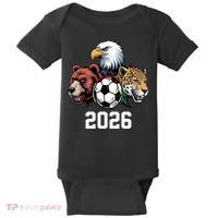 Football Soccer 2026 Mascots USA Canada Mexico Fan Baby Bodysuit thumb 0