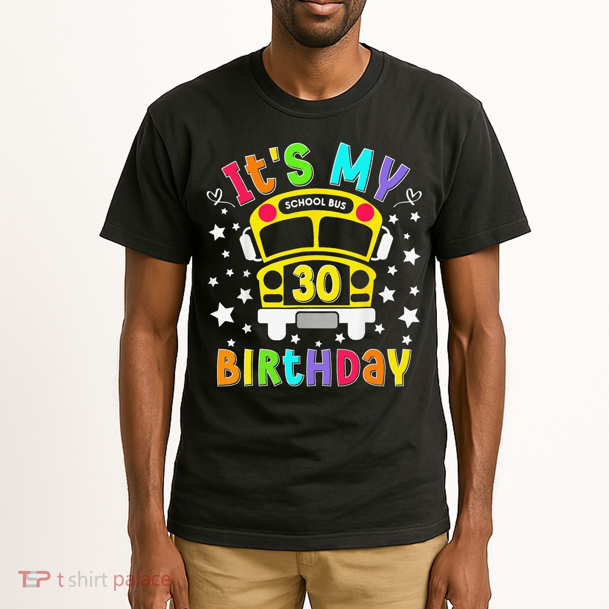 Funny School 30th Birthday Party School Bus Teacher Student Tall T-Shirt