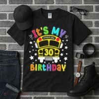 Funny School 30th Birthday Party School Bus Teacher Student Tall T-Shirt thumb 3