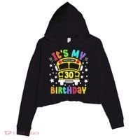 Funny School 30th Birthday Party School Bus Teacher Student Crop Fleece Hoodie thumb 0
