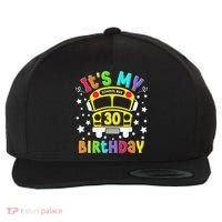 Funny School 30th Birthday Party School Bus Teacher Student Wool Snapback Cap thumb 0