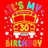 Funny School 30th Birthday Party School Bus Teacher Student Santa Hat thumb 1