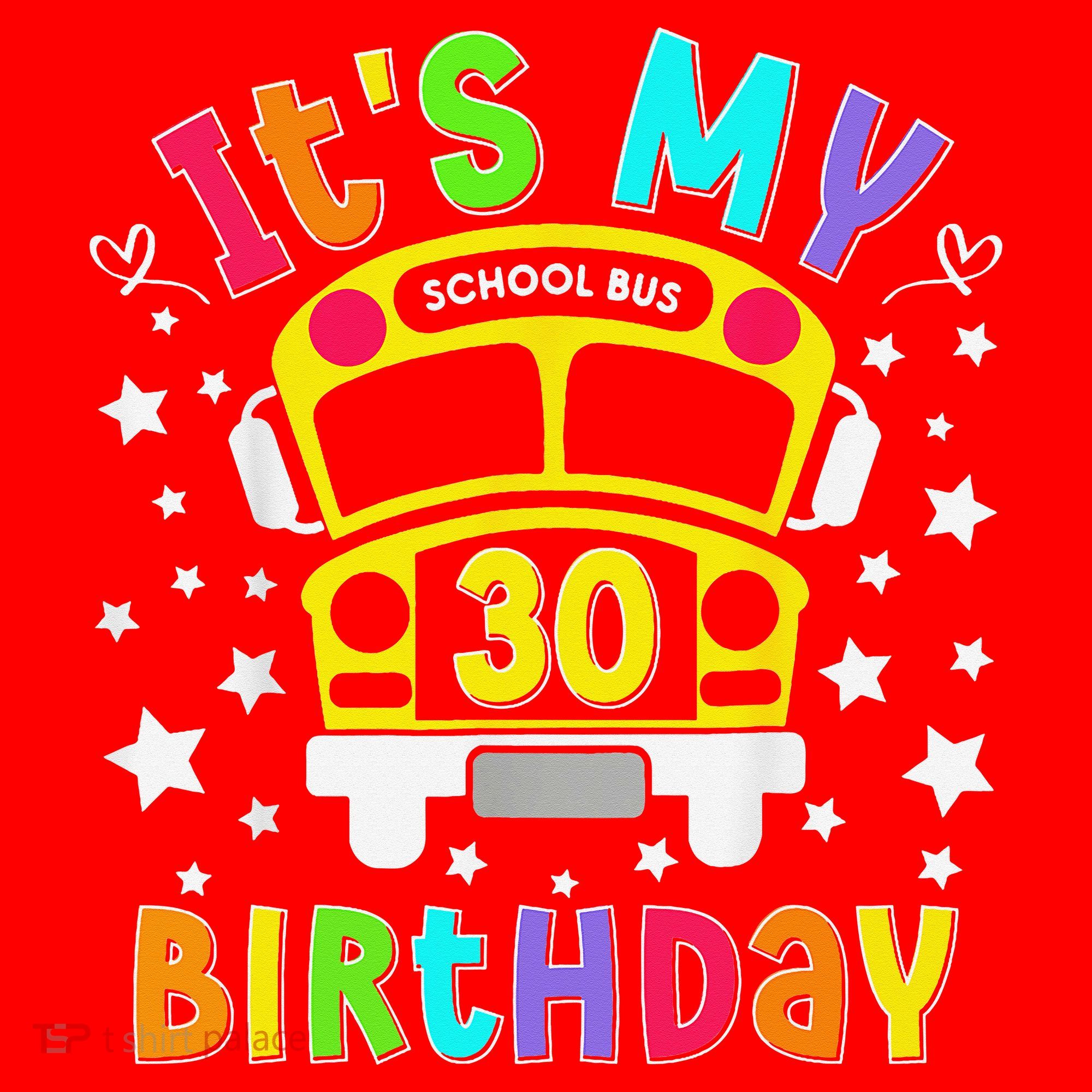 Funny School 30th Birthday Party School Bus Teacher Student Santa Hat