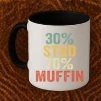 Funny Sarcastic 30% Stud 70% Muffin Retro Dad Father Figure Gift Coffee Mug thumb 2