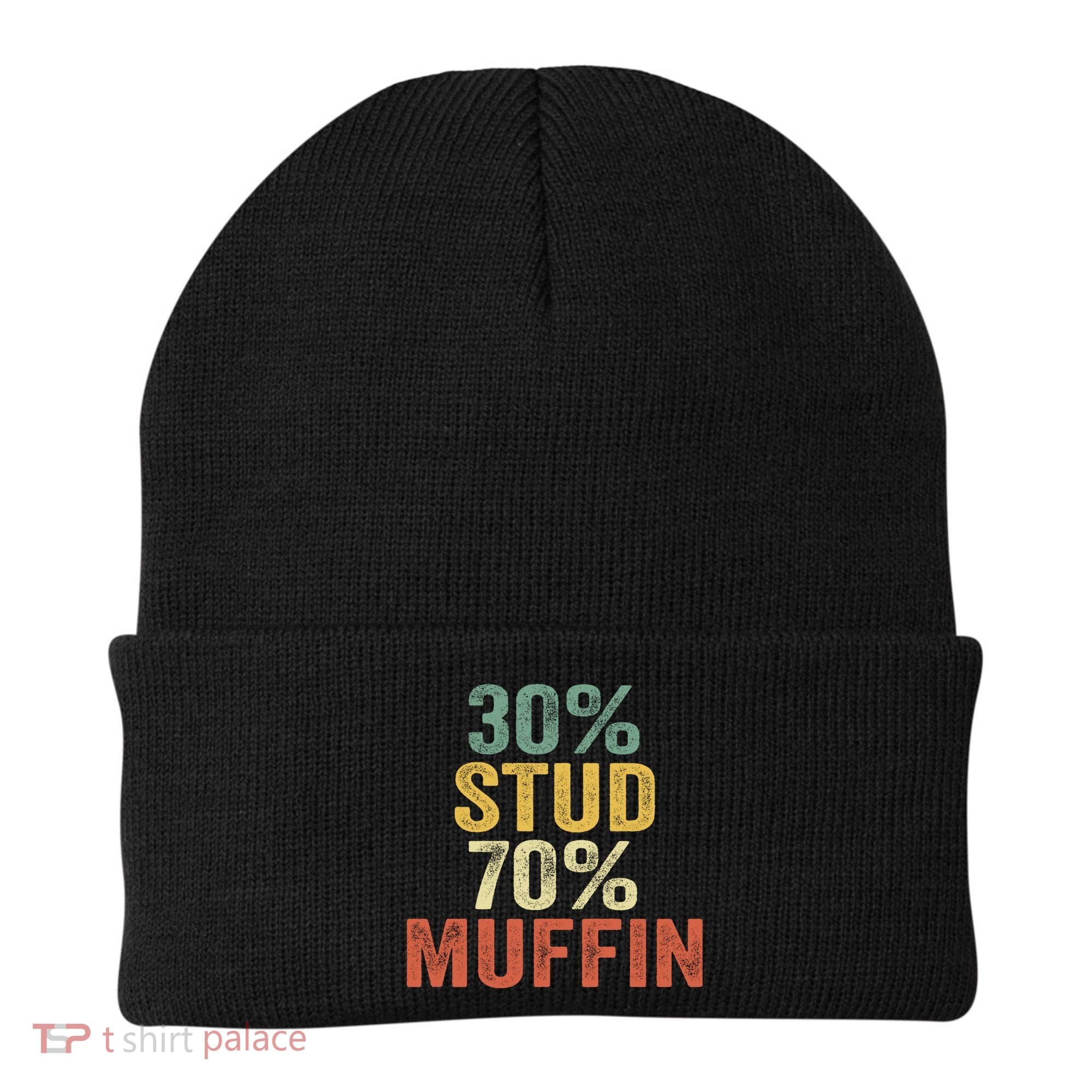 Funny Sarcastic 30% Stud 70% Muffin Retro Dad Father Figure Gift Beanie