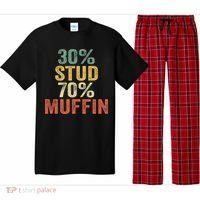 Funny Sarcastic 30% Stud 70% Muffin Retro Dad Father Figure Gift Pajama Set thumb 0
