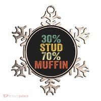 Funny Sarcastic 30% Stud 70% Muffin Retro Dad Father Figure Gift Ornament thumb 0