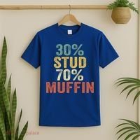 Funny Sarcastic 30% Stud 70% Muffin Retro Dad Father Figure Gift T-Shirt thumb 2
