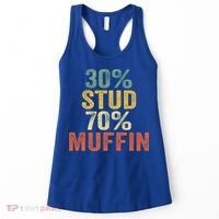 Funny Sarcastic 30% Stud 70% Muffin Retro Dad Father Figure Gift Women's Tank Top thumb 0