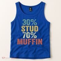 Funny Sarcastic 30% Stud 70% Muffin Retro Dad Father Figure Gift Tank Top thumb 2