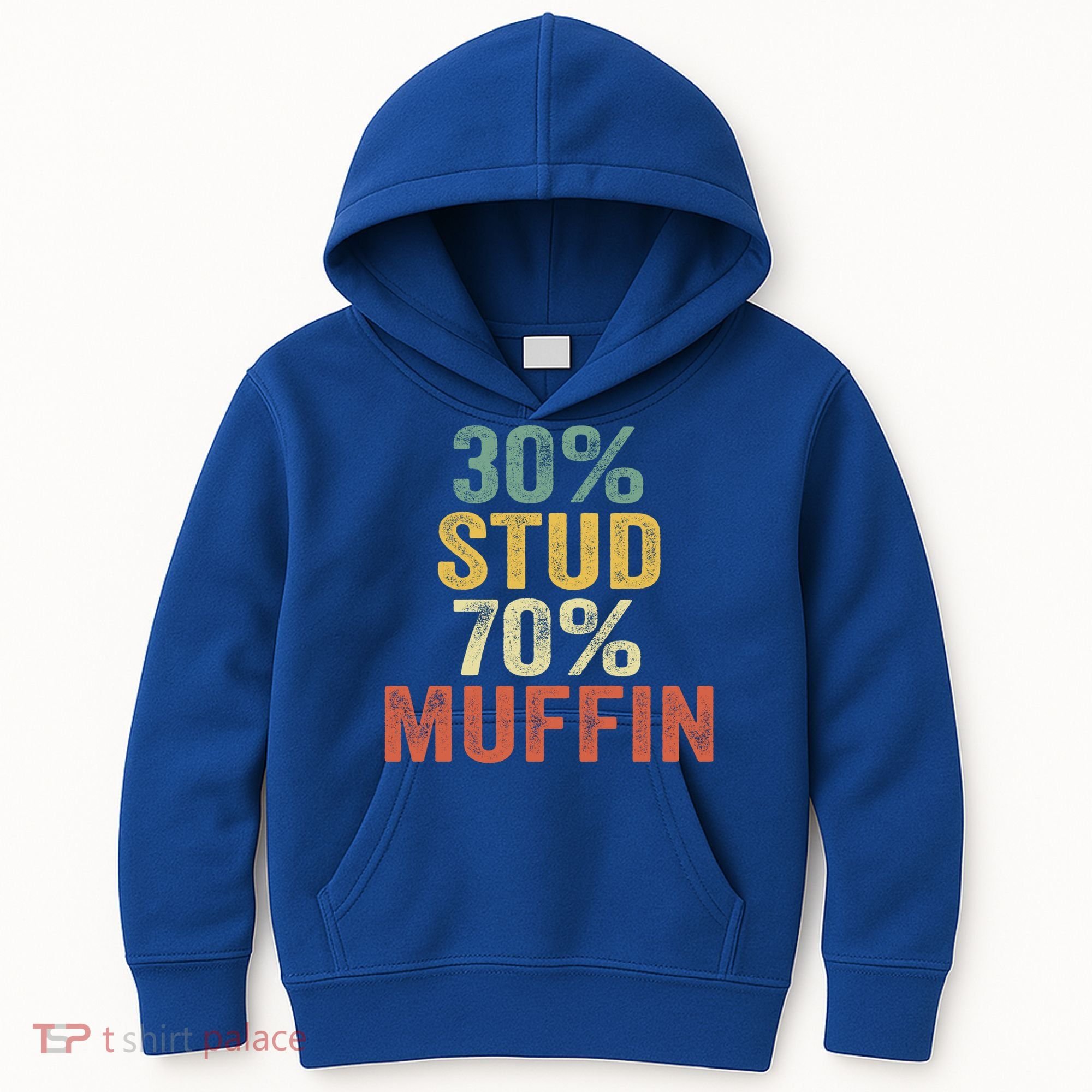 Funny Sarcastic 30% Stud 70% Muffin Retro Dad Father Figure Gift Kids Hoodie