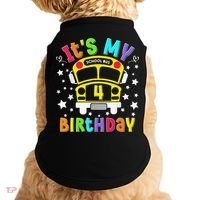 Funny School 4th Birthday Party School Bus Teacher Student Doggie Tank thumb 0