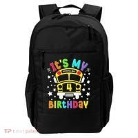 Funny School 4th Birthday Party School Bus Teacher Student Backpack thumb 0