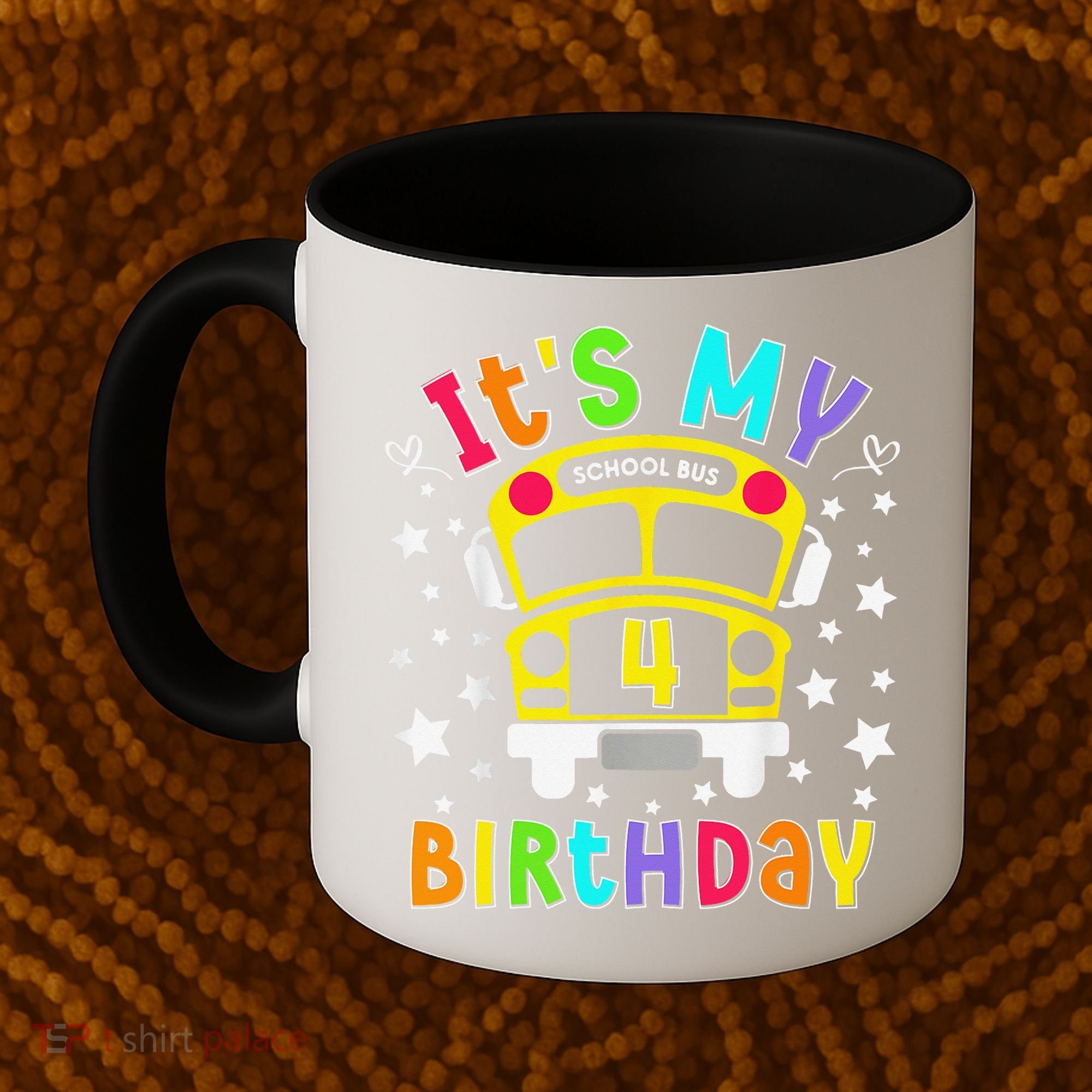 Funny School 4th Birthday Party School Bus Teacher Student Coffee Mug