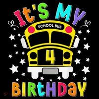 Funny School 4th Birthday Party School Bus Teacher Student Women's Hoodie thumb 2
