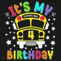 Funny School 4th Birthday Party School Bus Teacher Student Ornament thumb 1