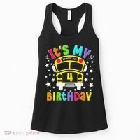 Funny School 4th Birthday Party School Bus Teacher Student Women's Tank Top thumb 0
