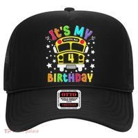 Funny School 4th Birthday Party School Bus Teacher Student Hat thumb 0