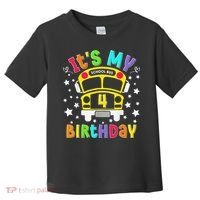 Funny School 4th Birthday Party School Bus Teacher Student Toddler T-Shirt thumb 0