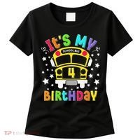 Funny School 4th Birthday Party School Bus Teacher Student Women's T-Shirt thumb 0