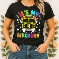 Funny School 4th Birthday Party School Bus Teacher Student Women's T-Shirt thumb 2