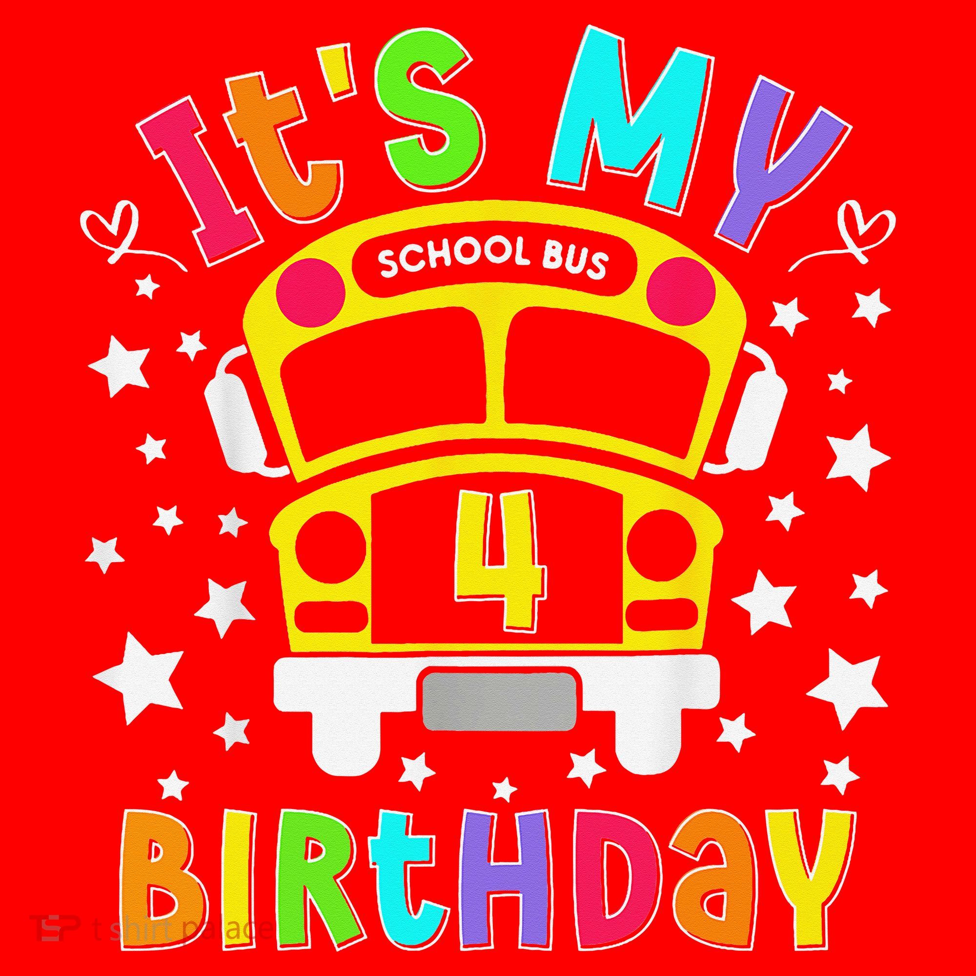 Funny School 4th Birthday Party School Bus Teacher Student Santa Hat