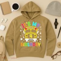 Funny School 4th Birthday Party School Bus Teacher Student Hoodie thumb 3