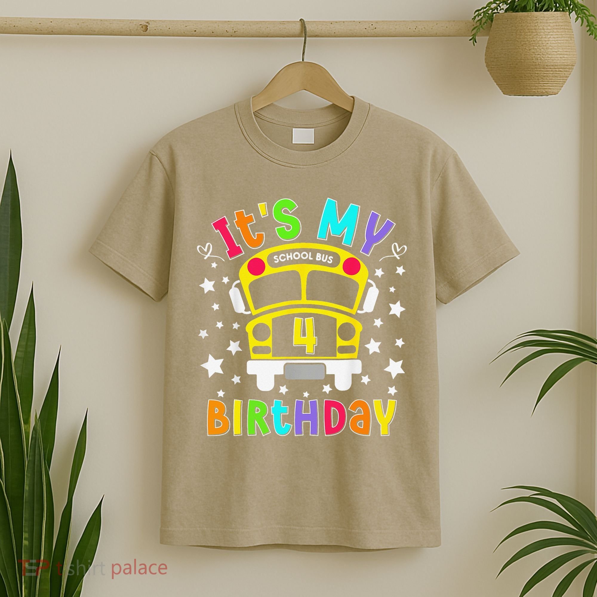 Funny School 4th Birthday Party School Bus Teacher Student T-Shirt