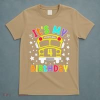 Funny School 4th Birthday Party School Bus Teacher Student T-Shirt thumb 5
