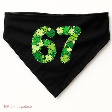 Funny Shamrock 67 St Patrick's Day 6-7 Meme USA-Made Doggie Bandana