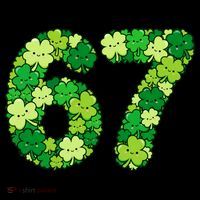 Funny Shamrock 67 St Patrick's Day 6-7 Meme Button thumb 1
